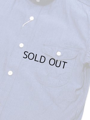 画像4: 【 ORGUEIL（オルゲイユ） 】　七分袖ストライプシャンブレーショールカラーシャツ　[ SHAWL COLLAR SHIRTS ]　[ BLUE ]