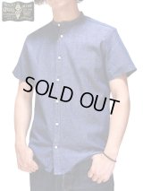 【 ORGUEIL（オルゲイユ） 】　ピンチェックバンドカラーシャツ　[ Pin Check Band Collar Shirt ]　[ INDIGO ]