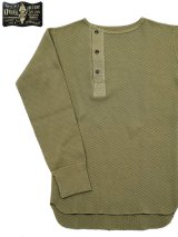 【 ORGUEIL（オルゲイユ） 】 竹目サーマルヘンリーネックTシャツ [ Thermal Henry Neck T-Shirt ] [ Khaki ]