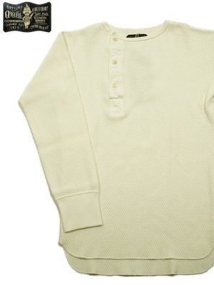 画像1: 【 ORGUEIL（オルゲイユ） 】 竹目サーマルヘンリーネックTシャツ [ Thermal Henry Neck T-Shirt ] [ White ]