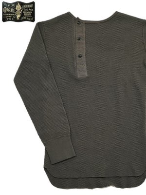 画像1: 【 ORGUEIL（オルゲイユ） 】 竹目サーマルヘンリーネックTシャツ [ Thermal Henry Neck T-Shirt ] [ Charcoal ]