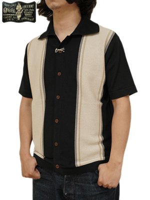 画像1: 【 ORGUEIL（オルゲイユ） 】 ストライプニットシャツ  [ Stripe Knit Shirt ] [ Black ]