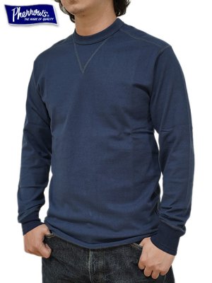 画像6: 【 Pherrow's（フェローズ） 】 度詰め天竺Vガゼット付き長袖Tシャツ [ BLACK ] 【 メール便可 】