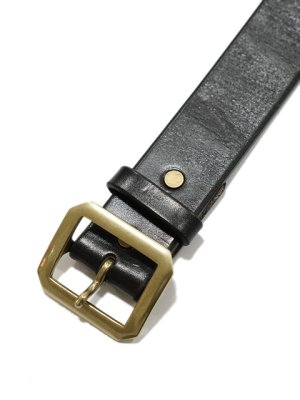 画像3: 【 Pherrow's（フェローズ） 】　サドルレザーシングルピンベルト [ BRASS BUCKLE ] [ BLACK ]
