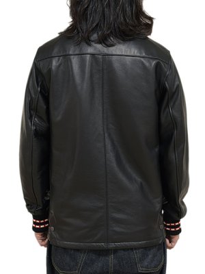 画像2: 【 Y'2 LEATHER（ワイツーレザー） 】 ステアオイルレザーファラオジャケット [ Steer Oil Pharaoh Jacket (牛革) ] [ BLACK ] 