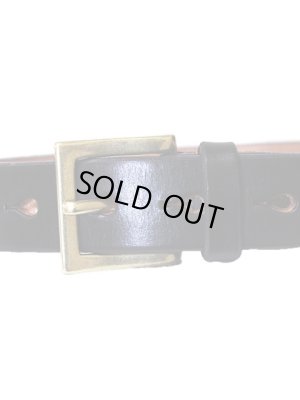 画像2: 【 Pherrow's（フェローズ） 】　UKサドルレザー細型シングルピンベルト　[ SINGLE PIN BELT ]　[ BLACK ]