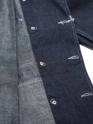 画像10: 【 HEAD LIGHT（ヘッドライト） 】　ダブルブレストデニムワークコート [ 9.5oz SPECIAL WEAVE DENIM DOUBLE BREASTED COAT  ] [ 実名復刻モデル ]