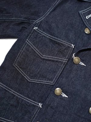 画像4: 【 HEAD LIGHT（ヘッドライト） 】　ダブルブレストデニムワークコート [ 9.5oz SPECIAL WEAVE DENIM DOUBLE BREASTED COAT  ] [ 実名復刻モデル ]