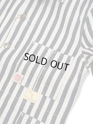 画像4: 【 HEAD LIGHT x SUGAR CANE (ヘッドライト x シュガーケーン) 】 【 7oz. 】 デッドストックヒッコリーストライプカバーオール [ NOS 7oz. 1/2" INDIGO STRIPE WORK COAT ]