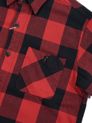 画像4: 【 SUGAR CANE（シュガーケン） 】　ツイルチェックワークシャツ [ L/S TWILL CHECK WORK SHIRT ] [ RED ]