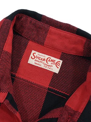画像8: 【 SUGAR CANE（シュガーケン） 】　ツイルチェックワークシャツ [ L/S TWILL CHECK WORK SHIRT ] [ RED ]