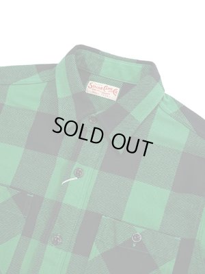 画像3: 【 SUGAR CANE（シュガーケン） 】　ツイルチェックワークシャツ [ L/S TWILL CHECK WORK SHIRT ] [ GREEN ]