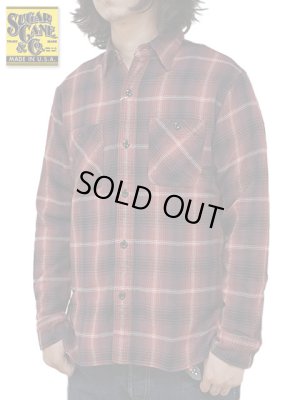 画像1: 【 SUGAR CANE（シュガーケン） 】　ツイルチェックワークシャツ [ L/S TWILL CHECK WORK SHIRT ] [ RED ]