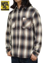【 SUGAR CANE（シュガーケン） 】　ツイルチェックワークシャツ [ L/S TWILL CHECK WORK SHIRT ] [ BROWN ]