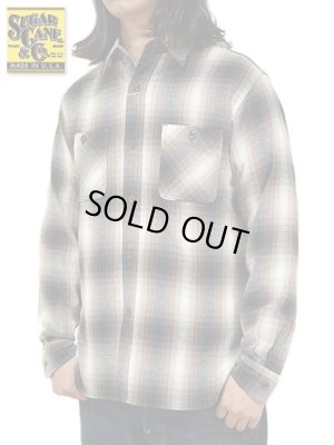 画像1: 【 SUGAR CANE（シュガーケン） 】　ツイルチェックワークシャツ [ L/S TWILL CHECK WORK SHIRT ] [ BROWN ]