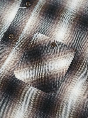 画像4: 【 SUGAR CANE（シュガーケン） 】　ツイルチェックワークシャツ [ L/S TWILL CHECK WORK SHIRT ] [ BROWN ]