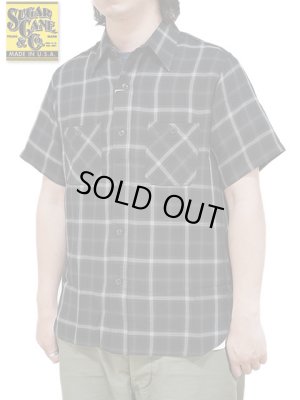 画像1: 【 SUGAR CANE（シュガーケン） 】 レーヨンオンブレーチェックワークシャツ [ RAYON OMBRE CHECK WORK SHIRTS ] [ BLACK ] 【 メール便可 】