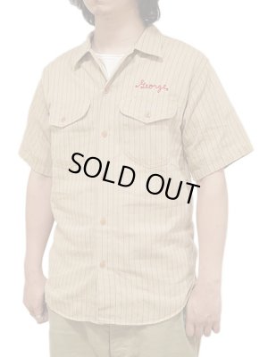 画像2: 【 SUGAR CANE（シュガーケン） 】 半袖コークストライプワークシャツ [ COKE STRIPE WORK SHIRTS ] [ BEIGE ]