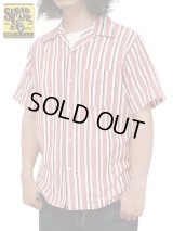 【 SUGAR CANE（シュガーケン） 】 ハートストライプオープンカラーシャツ [ Heart Stripe Open Shirt ] [ RED ]