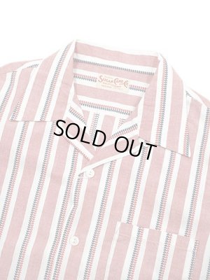 画像3: 【 SUGAR CANE（シュガーケン） 】 ハートストライプオープンカラーシャツ [ Heart Stripe Open Shirt ] [ RED ] 【 メール便可 】