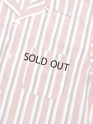 画像4: 【 SUGAR CANE（シュガーケン） 】 ハートストライプオープンカラーシャツ [ Heart Stripe Open Shirt ] [ RED ] 【 メール便可 】