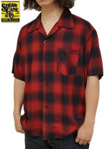 【 SUGAR CANE（シュガーケン） 】 レーヨンオンブレーチェックシャツ [ RAYON OMBRE CHECK OPEN SHIRTS ] [ RED ] 【 メール便可 】