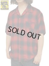 【 SUGAR CANE（シュガーケン） 】 レーヨンオンブレーチェックシャツ [ RAYON OMBRE CHECK OPEN SHIRTS ] [ RED ] 【 メール便可 】