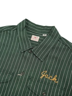画像3: 【 SUGAR CANE（シュガーケン） 】 半袖コークストライプワークシャツ [ COKE STRIPE WORK SHIRTS ] [ GREEN ]
