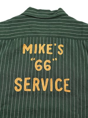 画像7: 【 SUGAR CANE（シュガーケン） 】 半袖コークストライプワークシャツ [ COKE STRIPE WORK SHIRTS ] [ GREEN ]