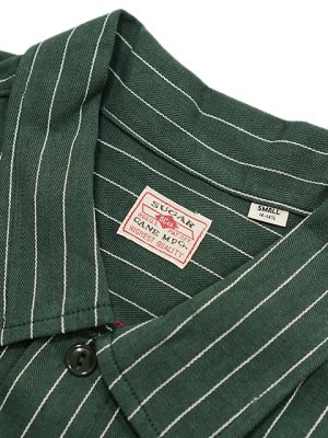 画像9: 【 SUGAR CANE（シュガーケン） 】 半袖コークストライプワークシャツ [ COKE STRIPE WORK SHIRTS ] [ GREEN ]