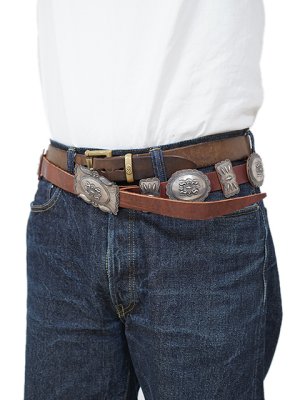 画像2: 【 Eugene Charley（ユージンチャーリー） 】 スタンプワークコンチョベルト [ Concho Belt ] [ NAVAJO ]