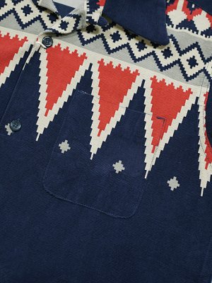 画像4: 【 STYLE EYES（スタイルアイズ） 】 コーデュロイオープンカラーシャツ [ Corduroy Sports Shirt ] [ GUATEMALA ] [ NAVY ]