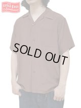 【 STYLE EYES（スタイルアイズ） 】　レーヨンボーリングシャツ　[ RAYON BOWLING SHIRT ] [ PLAIN ] [ BROWN ] 【 メール便可 】