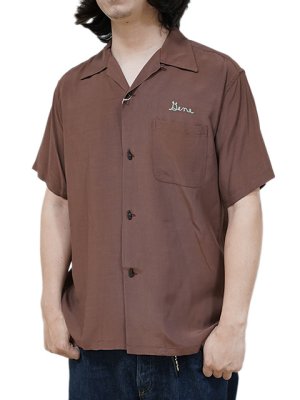 画像2: 【 STYLE EYES（スタイルアイズ） 】　レーヨンボーリングシャツ　[ RAYON BOWLING SHIRT ] [  I.FA. ] [ BROWN ] 【 メール便可 】