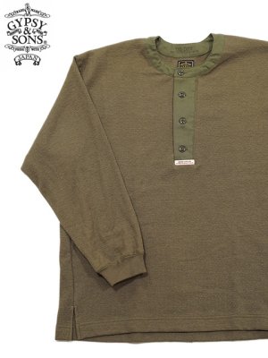 画像3: 【 GYPSY & SONS（ジプシー&サンズ） 】　ウール混ヘンリーネックサーマル　[ WOOL CLASSIC HENRY INNER ] [ KHAKI ] 【 メール便可 】