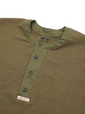 画像5: 【 GYPSY & SONS（ジプシー&サンズ） 】　ウール混ヘンリーネックサーマル　[ WOOL CLASSIC HENRY INNER ] [ KHAKI ] 【 メール便可 】