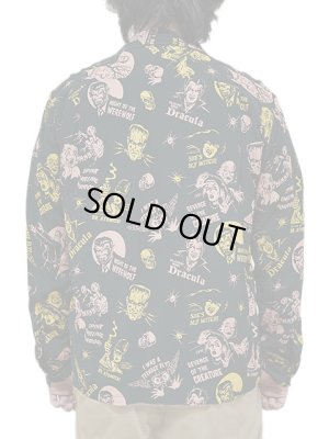 画像2: 【 STAR OF HOLLYWOOD×VINCE RAY（スターオブハリウッド×ヴィンスレイ） 】　L/S OPEN SHIRTS　[ THE MONSTERS ] [ BLACK ]