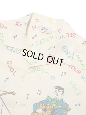 画像3: 【 STAR OF HOLLYWOOD（スターオブハリウッド） 】　半袖コットンオープンカラーシャツ　[ KING OF ROCK'N'ROLL ]