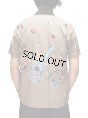 画像2: 【 STAR OF HOLLYWOOD（スターオブハリウッド） 】　半袖コットンオープンカラーシャツ　[ ROCK'N'ROLL GUITAR ]