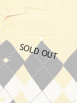 画像4: 【 STAR OF HOLLYWOOD（スターオブハリウッド） 】　半袖レーヨンオープンカラーシャツ　[ ARGYLE ]