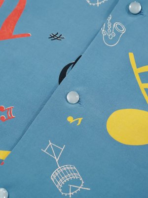 画像7: 【 STAR OF HOLLYWOOD（スターオブハリウッド） 】　S/S OPEN SHIRTS　[ ROCKIN' NOTES ] [ BLUE ]