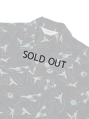 画像3: 【 STAR OF HOLLYWOOD（スターオブハリウッド） 】　S/S DOBBY COTTON OPEN SHIRT　[ SPACE SHIP ] [ BLACK ]