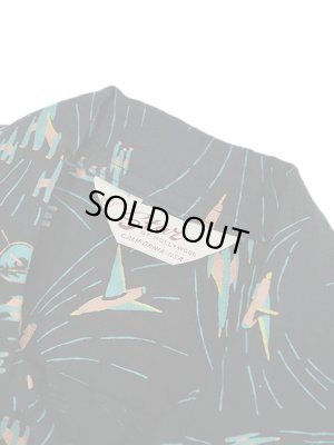 画像8: 【 STAR OF HOLLYWOOD（スターオブハリウッド） 】　S/S DOBBY COTTON OPEN SHIRT　[ SPACE SHIP ] [ BLACK ]
