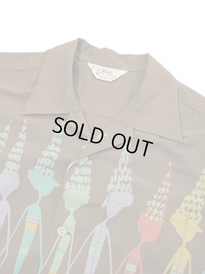画像3: 【 STAR OF HOLLYWOOD（スターオブハリウッド） 】　S/S TYPEWRITER COTTON OPEN SHIRT　[ AFRICAN DAUGHTERS ] [ BROWN ]