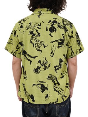 画像2: 【 STAR OF HOLLYWOOD（スターオブハリウッド） 】　S/S DOBBY COTTON OPEN SHIRT　[ CARIBBEAN ] [ LIGHT GREEN ]