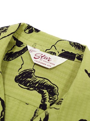 画像8: 【 STAR OF HOLLYWOOD（スターオブハリウッド） 】　S/S DOBBY COTTON OPEN SHIRT　[ CARIBBEAN ] [ LIGHT GREEN ]