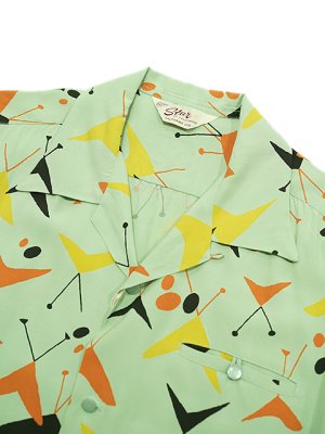 画像3: 【 STAR OF HOLLYWOOD（スターオブハリウッド） 】　S/S OPEN SHIRTS　[ ATOMIC ] [ M.GREEN ]