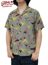 【 STAR OF HOLLYWOOD（スターオブハリウッド） 】　S/S OPEN SHIRTS　[ ATOMIC ] [ GRAY ]