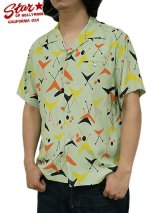 【 STAR OF HOLLYWOOD（スターオブハリウッド） 】　S/S OPEN SHIRTS　[ ATOMIC ] [ M.GREEN ]