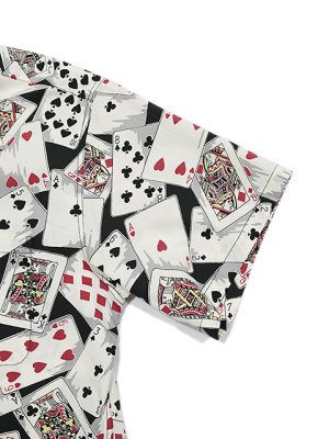 画像5: 【 STAR OF HOLLYWOOD（スターオブハリウッド） 】　S/S TYPEWRITER COTTON OPEN SHIRT　[ PLAYING CARDS ] [ BLACK ]